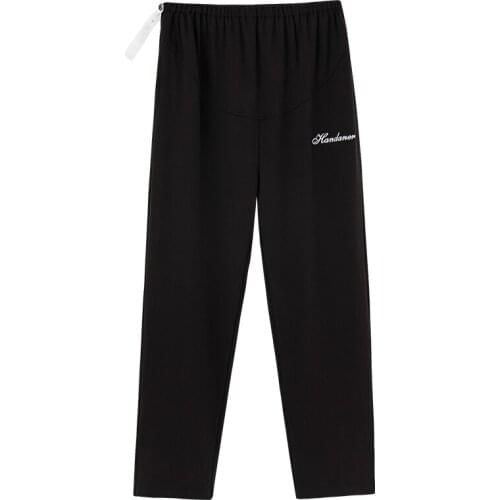 Adjustable Elastic Waistband Home Pants Pregnant Women Cotton Long Home Trousers Sleep Bottoms Casual Solid Color Pyjamas M-XXXL