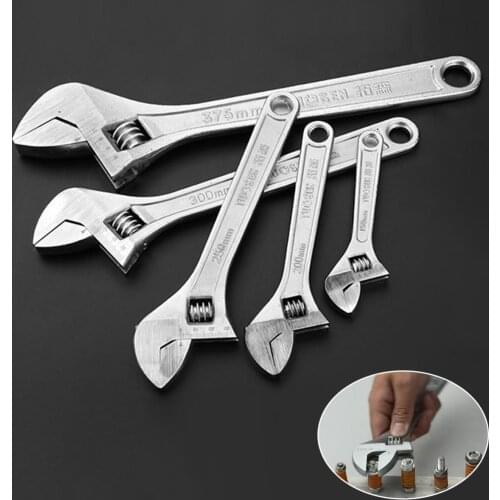 Adjustable Wrench Spanner 6 8 10 12 15 Inch Enlarge Open Multifunction Universal Spanner Pipe Wrench Hand Tools for Repair