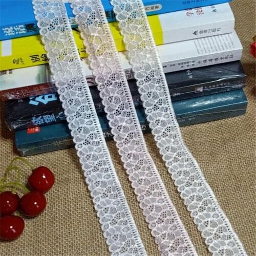 S1165 Width 3cm High Quality White Elastic Colorful Lace Ribbon Trims Lace Trim For DIY crafts material gift packing lace