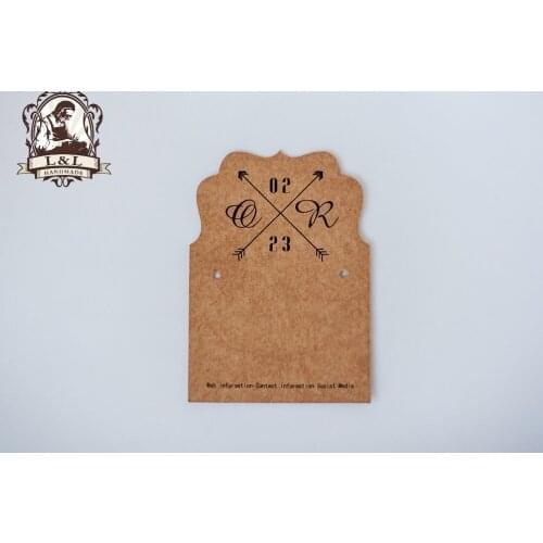 S2-60 Custom Fold Over Necklace Jewelry Display Cards, Fancy cut Custom Labels, Jewelry Display, Personalize Labels