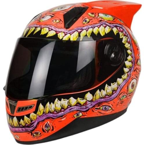 Free shipping orange helmet off road professional full face motorcycle helmet with horns motocross rally racing helmet