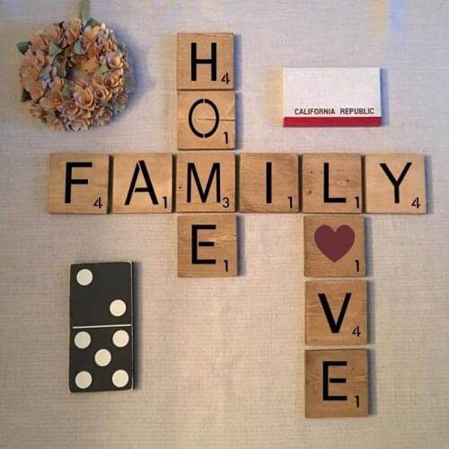 26PCS Scrabble Letters Stencil For Painting On Wood Laser Cut Stencil Home Decor DIY Alphabet Numbers Templates #3