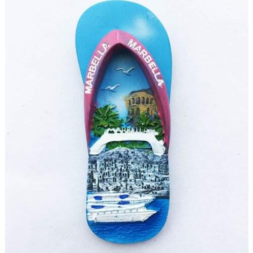 QIQIPP Spains Sun Coast Marbella tourist souvenirs magnetic refrigerator creative flip-flops accompanying gifts
