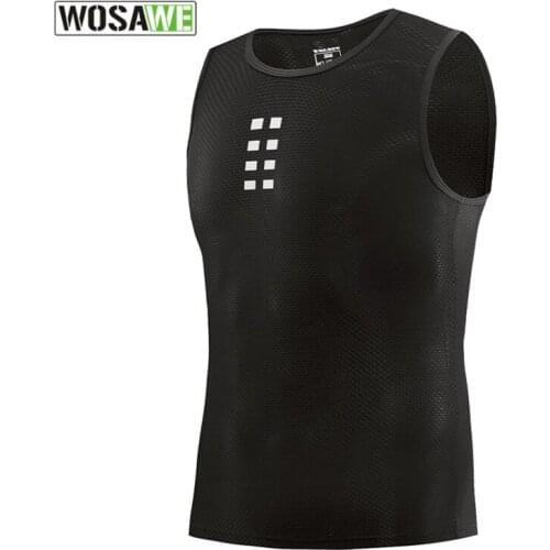 Wosawe Mens Cycling Vest Lightweight Breathable Ciclismo Sleeveless Shirt Quick-dry Chaleco Reflectante Slim Fit Muscle Vest