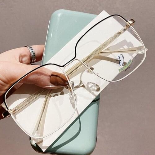 Womens Blue Light Glasses 2021 Trends Fashion Big box Square Computer Eyeglasses Vintage Men Metal Spectacle Frames Decorative