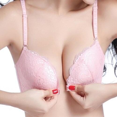 Vgplay Half Cup Push Up Women Bra Padded Wire Free Lingerie Sexy Lace Adjusted-straps Underwear Floral Bralette