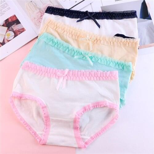 100% cotton underwear for ladies, small to medium waist with Lace Trim T029