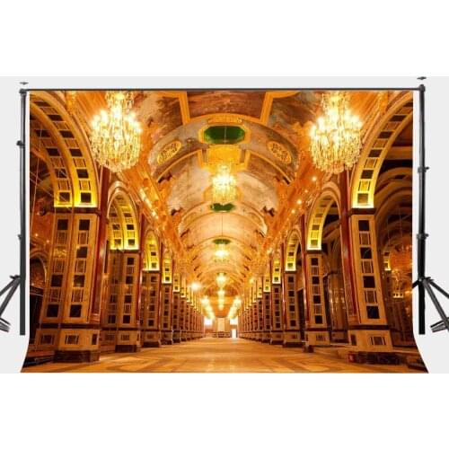 Gold Resplendent Corridor Backdrop Glittering Golden Light Fancy Hotel Photography Background Sanya Landmark Hotel Wedding Party