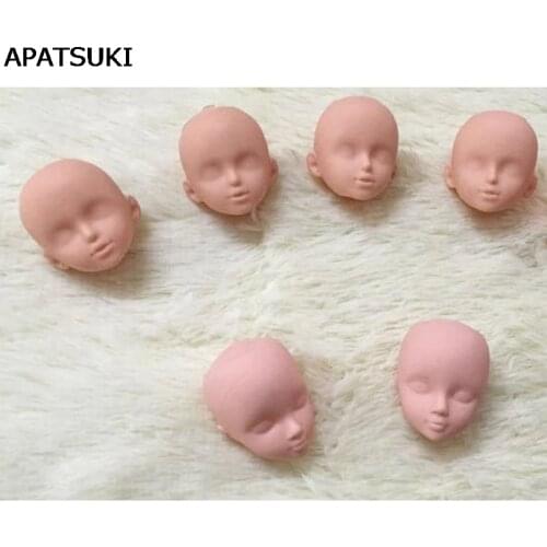 2pcs/lot Soft Plastic Practice Makeup Doll Heads For 11.5" Doll Head For 1/6 Kurhn BJD Doll Practicing Makeup Head Without Hair