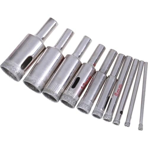 3mm-18mm Diamond Tool Drill Bit Hole Saw Set for Glass Ceramic 10pcs/Set