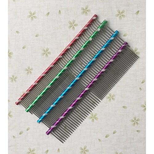 19CM Stainless steel colorized hairdressing pet comb 19*2.6