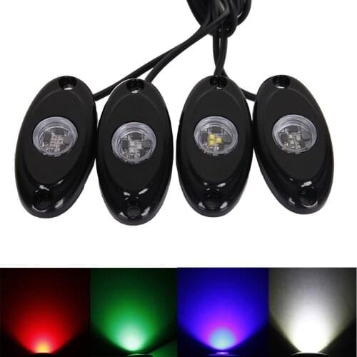 4 Pcs Universal 9W LED Rock Light Flood beam LED Light 12V 24V 4x4 Under Body Trail Rig Light SUV ATV Boat Car Decorative Lights