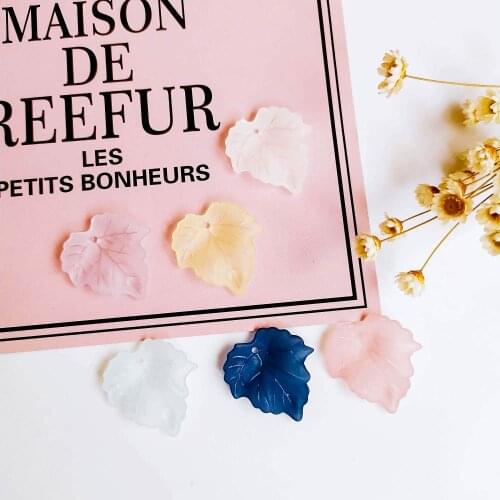 Resin Plastic Scrub Leaf Earring Components Eardrop Simple Style for Women DIY Jewelry Accessories Handmade Materials 40pcs