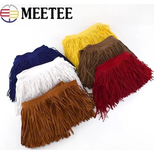Meetee 5/10M 15cm Leather Suede Tassel Lace Thicken Ribbon for Handbag Luggage Clothing Sewing Accessories Manual DIY Decoration
