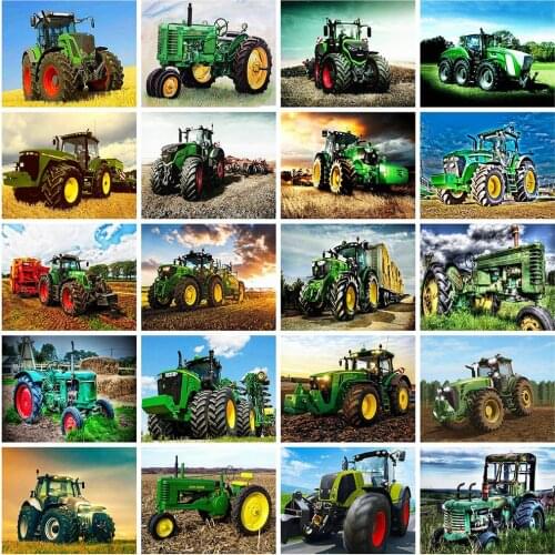 5D DIY Square/Round Diamond Painting Tractor Rhinestone Embroidery Diamond Mosaic Full Layout Cross Stitch Kit Home Decor Gift