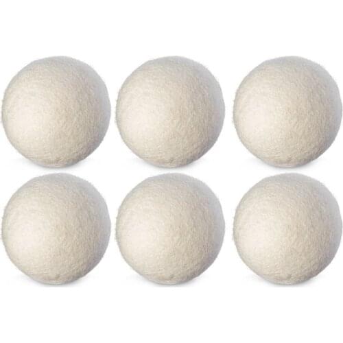 6PCS/SET Natural Reusable Laundry Clean Ball Practical Home Wool Dryer Balls Laundry Softener Alternative Accessories
