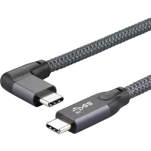 90 Degree USB Type C to USB C Cable 5A 100W Fast Charging Date Cord TypeC 3.1 Gen 2 Female to Male Cable for Macbook Pro Samsung