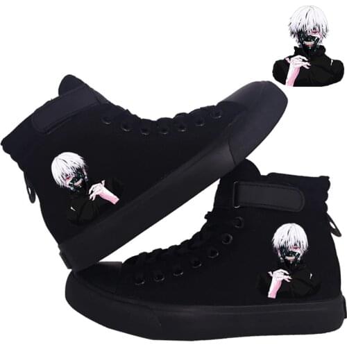 Anime Tokyo Ghoul Velcro Lace Hightop Sneakers Comfortable Canvas Shoes