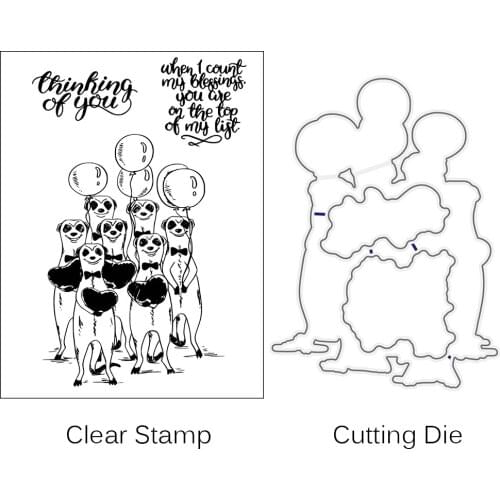 AZSG Lovely Marmot Cutting Dies Clear Stamps For DIY Scrapbooking Decorative Card making Crafts Fun Decoration Supplies