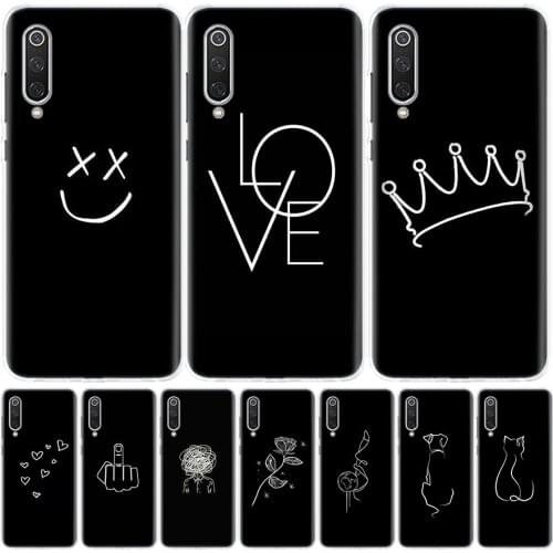 Abstract Line Face Art Dark Silicon Phone Case For Xiaomi Redmi Note 10 9 8 9S 8T 7 6 5 6A 7A 8A 9A 9C Pro Customized Cover Coqu