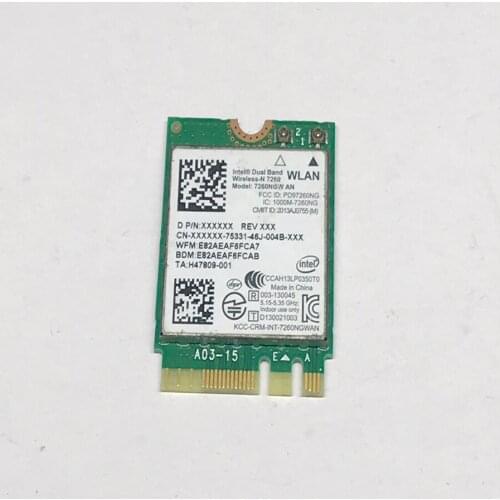 For Thinkpad X240 X230S T440S T431 7260AN 7260NGW 2.4G 5G 300Mbps wifi + Bluetooth 4.0 NGFF M.2 wireless network card