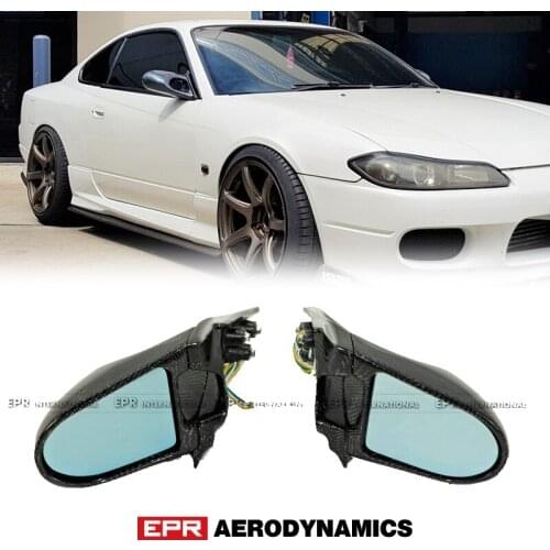 For Nissan Skyline GTR R34 GTT Ganador Style Carbon Fiber Glossy Aero Mirror Exterior Accessories Kits(Right Hand Drive Vehicle)