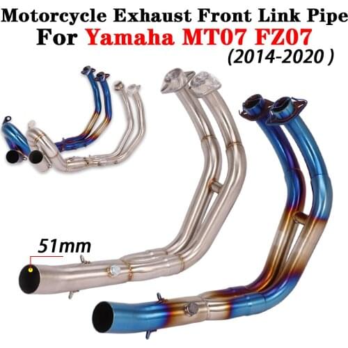 For Yamaha MT07 FZ07 2014-2020 Motorcycle Exhaust Front Link Pipe Titanium Alloy Escape Moto Modified Muffler Middle Connection