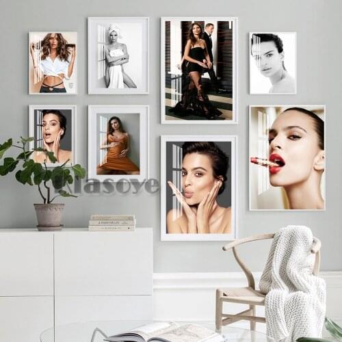 Emily Ratajkowski Fashion Model Magazine Cover Wall Art Prints Picture Sexy Female Star Poster Photograph Wall Decor Painting