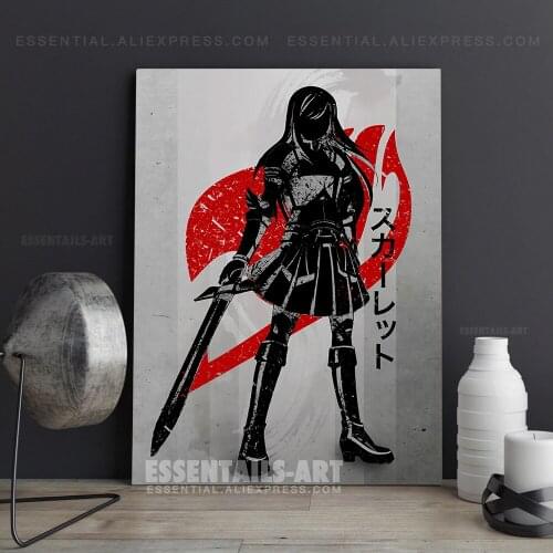 Erza Scarlet Fairy Tail Anime Poster Canvas Wall Art Painting Decor Pictures Bedroom Study Living Room Home Decoration Prints