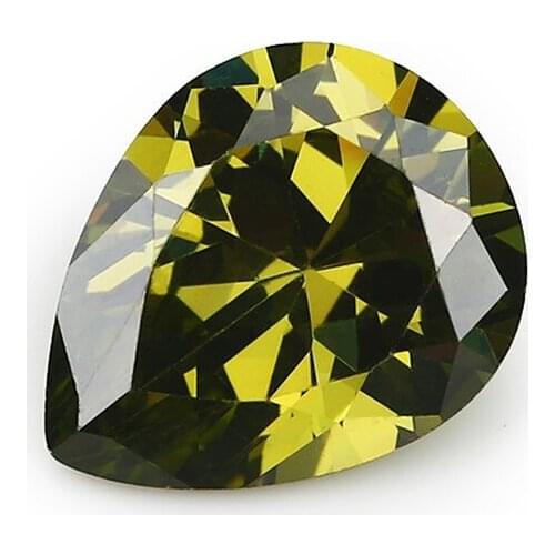 Cubic zirconia factory wholesale 2x4~10x12mm pear shape olive white black cz gem & nano gemstone color cz nano stone for jewelry