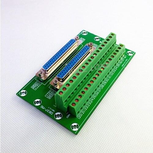 D-SUB DB37 Double Female Header Breakout Board, Terminal Block, Connector