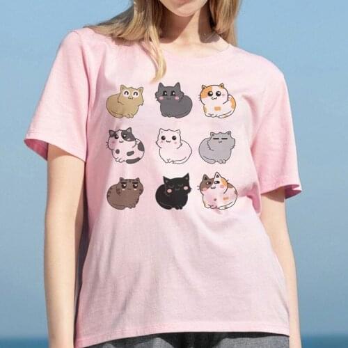 Summer Cute Cat And Shiba Inu Doge Printing Women T-shirt Harajuku Kawaii Femme T Shirt Korean Streetwear Casual Top Tees Female