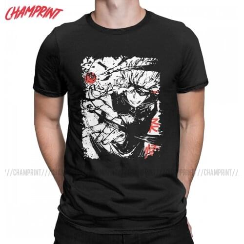 Gojo Satoru Limitless Jujutsu Kaisen T-Shirt Men Anime Casual Cotton Tees Crew Neck Short Sleeve T Shirts Summer Tops