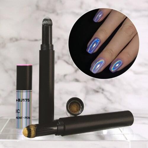Nail cushion pencil aurora Mirror powder gold and silver pencil solid state chalk nail pen