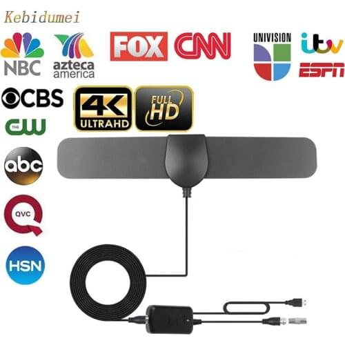 Kebidumei 20DB HDTV 1080P Antenna 50 Miles Digital TV Antenna No Amplifier Signal Booster 3M for DVB-T2 Indoor satellite Aerial