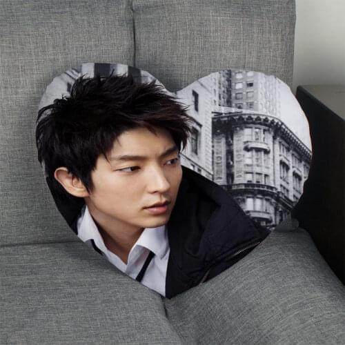 LEE JOON GI Custom Heart Pillow Cover Custom Zipper Pillowcase Cover Wedding Home Office Decorative custom Pillowcase