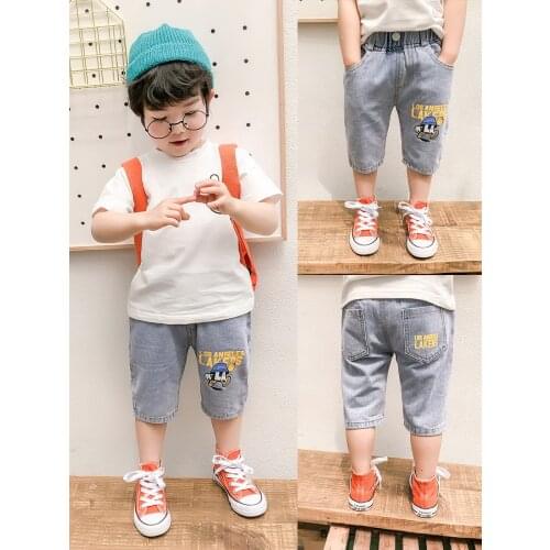 2021 Summer Denim Shorts Boys Jeans Shorts Comfortable Fabrics Cortoon Casual Pattren Kid Boys Clothing Clothes Jeans Shorts