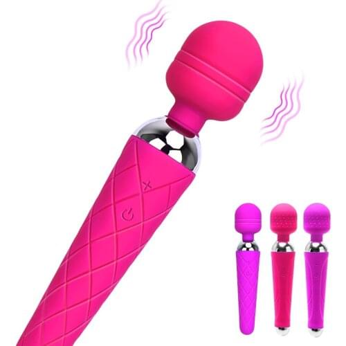 Clitoris Stimulator Vibrating Dildo Female Masturbator Sex Toys for Woman Powerful Magic Wand G Spot Massager AV Vibrator