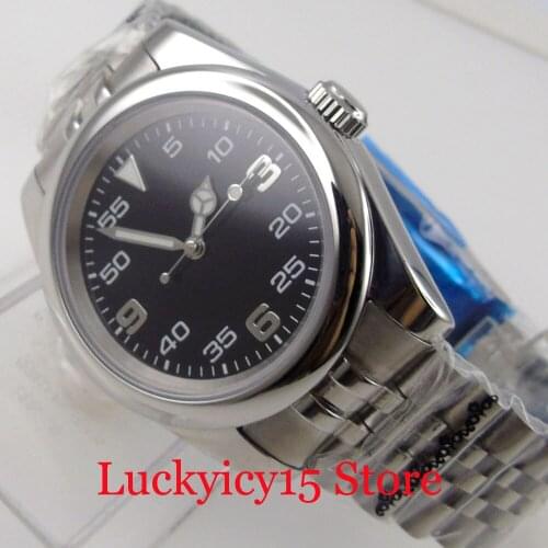BLIGER Polished 39mm Self Winding Mechanical Men Watch NH35A MIYOTA 8215 Movement Jubilee Band Flat Sapphire Crystal