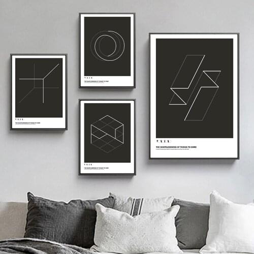 Nordic Black White Minimalist Geometry Creative Pattern Modern Canvas Painting Prints Poster Wall Art Picture Home Decoration