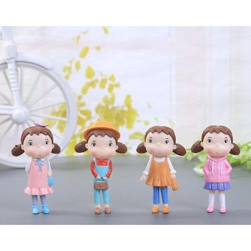 New creative ornaments autumn little girl figure doll moss micro landscape toy small ornaments Random 1pcs