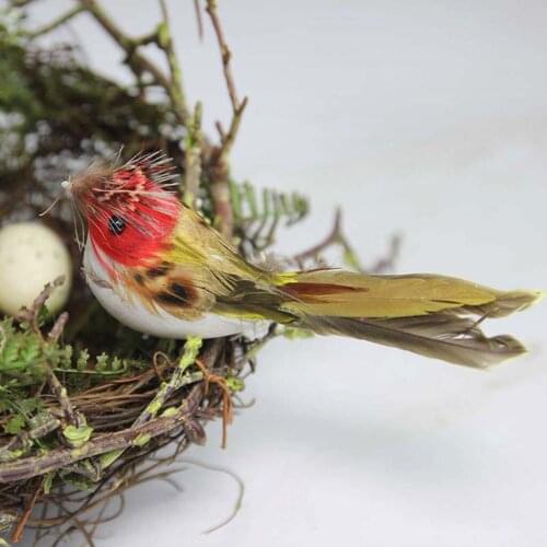 Adorable Feathered Artificial Resin Mini Birds Ornament Decorations Shelf Display Crafts Furniture Articles