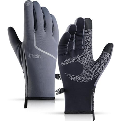 Cycling Winter Gloves For Men Touch Screen Warm Gloves Outdoor Anti-slip Waterproof Wear-resistant Night Reflective Ski Gloves