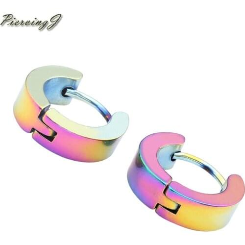 PiercingJ 1-10 Pairs Colorful Stainless Steel Hoop Fashion Earring jewelry