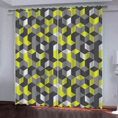 3D Print window Curtains stereo small box Curtains for Bathroom Decor Customized Size Image Bath Curtain Wholesale