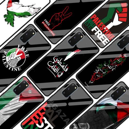 Palestine Flag Glass Phone Case For Samsung Galaxy S20 FE S21 Ultra 5G S10Plus S9 S10(6.1) S8 S10e Cover