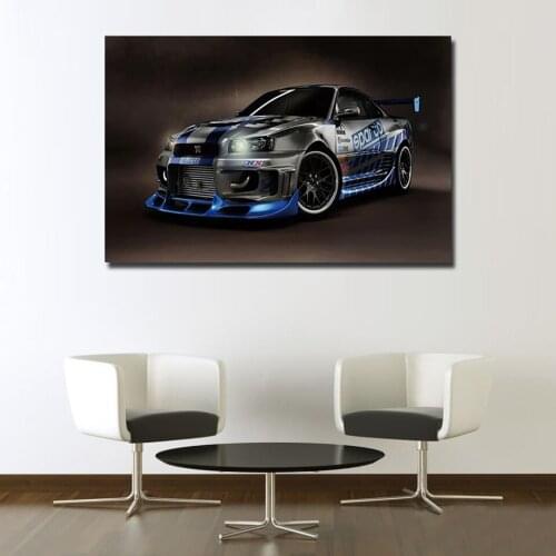 Super Car Poster Rally Sport Car Canvas Paintings Artwork Car Pictures Wall Art for Living Room Home Decor (No Frame)