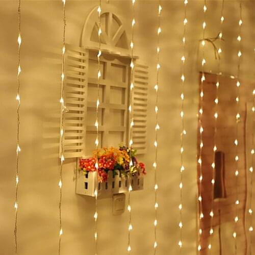 3x3M 320LED Waterfall Icicle Curtain Led String Light running Water Flow Fairy garland Lights Meteor Shower Rain Christmas lamp