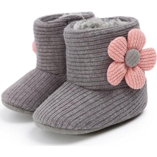 0-18M Warm Newborn Toddler knitted Boots Winter First Walkers baby Girls Shoes Soft Sole Fur Snow Prewalker Booties
