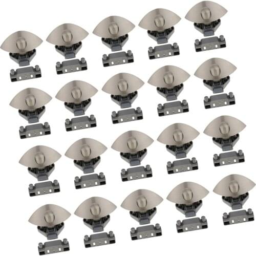 Pack of 20 Keyless Push Button Cabinet Latch for RV Caravan Cupboard Motorhome Boat - Nickel Plated
